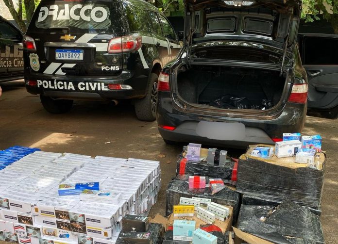 Polícia Civil realiza apreensão de mercadorias contrabandeadas e veículo utilizado no transporte em Ponta Porã